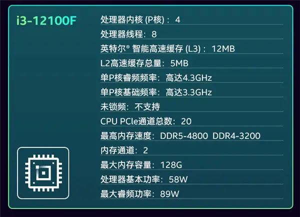 英特尔酷睿i3-12100F处理器详细解析：性能、价格、应用场景一网打尽  第7张